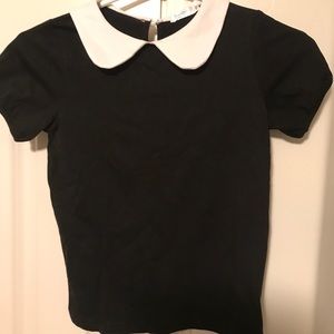 Arshiner girls  Size M  Black blouse with white collar shirt